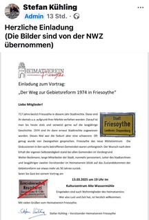 Veranstaltungshinweis am 13.03.2025 um 19 Uhr