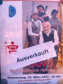 Wichtiger Hinweis: Die Veranstaltung am heutigen Donnerstag, 20.03.2025 um 20 Uhr ist komplett ausverkauft. Es gibt auch keine Karten an der Abendkasse.
