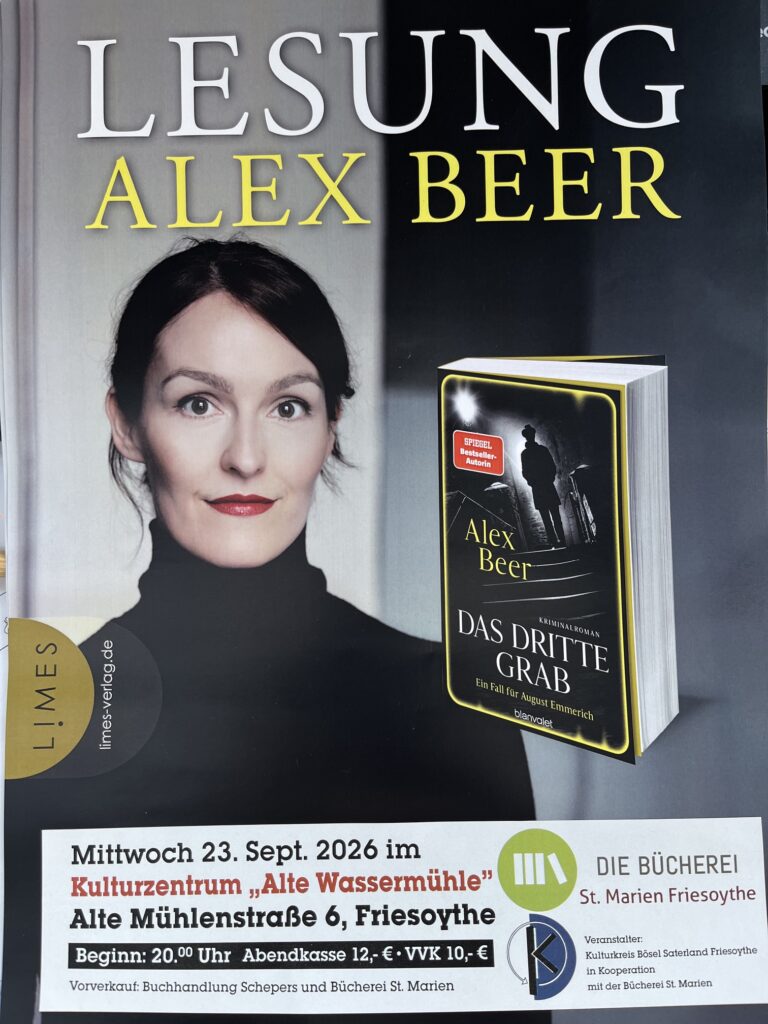 Lesung mit Alex Beer am Mittwoch, 23.09.26 um 20 Uhr